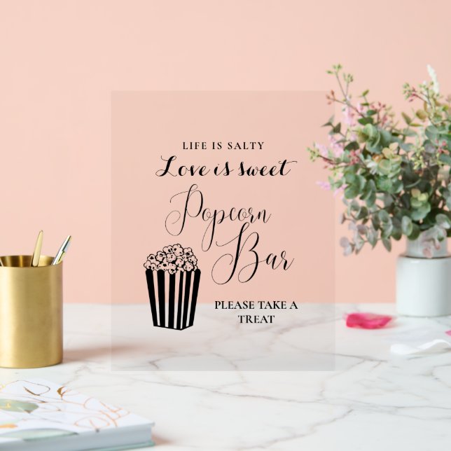Modern Minimalist Wedding Popcorn Bar Sign (Wedding)