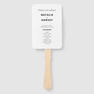 Modern Minimalist Wedding Program Hand Fan