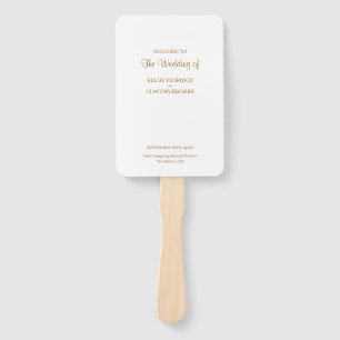 Modern Minimalist Wedding Program Hand Fan