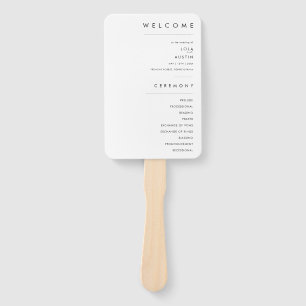Modern Minimalist Wedding Program Hand Fan