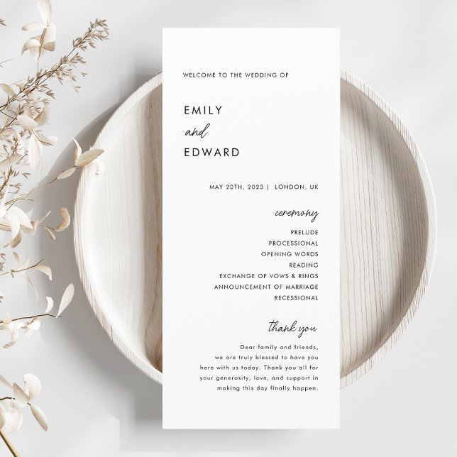 Modern Minimalist Wedding Programme (Creator Uploaded)
