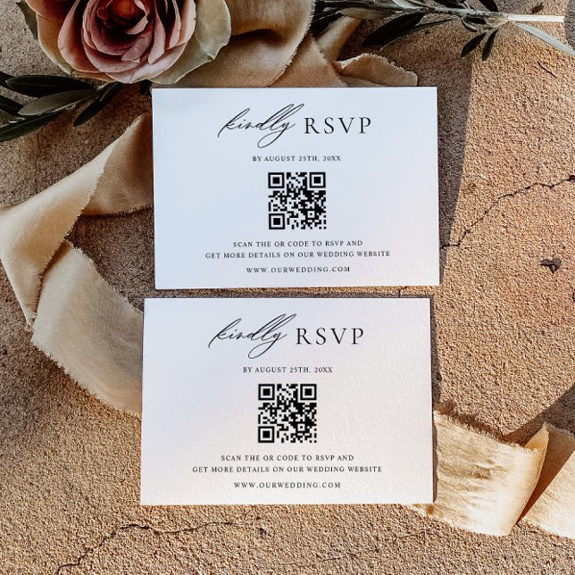 Modern Minimalist Wedding QR Code Response Card (Creator Uploaded)