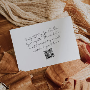 Modern Minimalist Wedding QR Code RSVP Enclosure Card