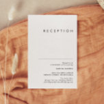 Modern Minimalist Wedding Reception Card<br><div class="desc">This Modern Minimalist wedding reception card is perfect for your classy boho wedding. Its simple, unique abstract design, accompanied by its white and black colour palette, gives this product a feel of elegant formal luxury while staying simplistic, chic bohemian. Keep it as is, or choose to personalise it with artwork...</div>