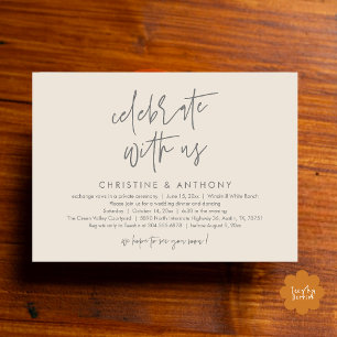 Modern Minimalist Wedding Reception Dinner Invitation
