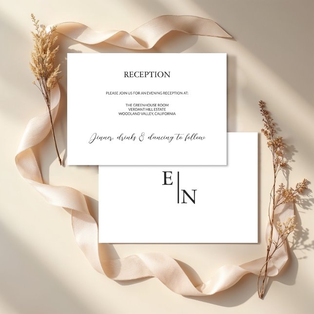 Modern Minimalist Wedding Reception Enclosure Card (Creator Uploaded)