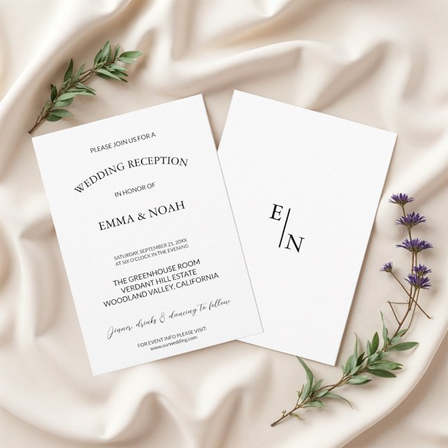 Modern Minimalist Wedding Reception Invitation (Creator Uploaded)