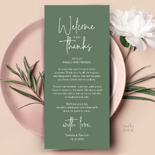 Modern Minimalist Wedding Reception Thank You Card