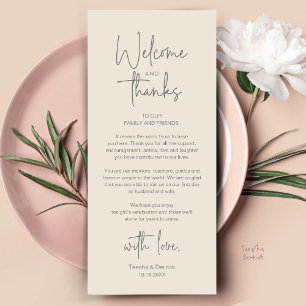 Modern Minimalist Wedding Reception Thank You Card