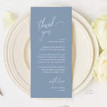 Modern Minimalist Wedding Reception Thank You Card<br><div class="desc">Introducing the perfect finishing touch to your wedding reception - our elegant Wedding Thank You Place Setting Cards, with card title "Thank you" in dusty blue theme ! Designed to express your heartfelt appreciation for each guest's presence on your special day, these cards are the ideal way to add a...</div>