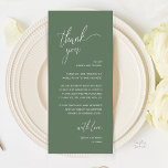 Modern Minimalist Wedding Reception Thank You Card<br><div class="desc">Introducing the perfect finishing touch to your wedding reception - our elegant Wedding Thank You Place Setting Cards, with card title "Thank you" in sage green theme ! Designed to express your heartfelt appreciation for each guest's presence on your special day, these cards are the ideal way to add a...</div>