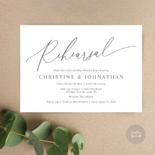 Modern Minimalist, Wedding Rehearsal and Dinner Invitation