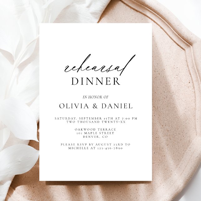 Modern Minimalist Wedding Rehearsal Dinner Invitation (Creator Uploaded)