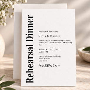 Modern Minimalist Wedding Rehearsal Dinner Invitation