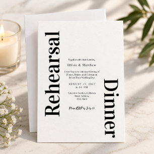 Modern Minimalist Wedding Rehearsal Dinner Invitation
