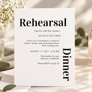 Modern Minimalist Wedding Rehearsal Dinner Invitation