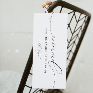 Modern Minimalist Wedding Reserved Chair Tag Invitation