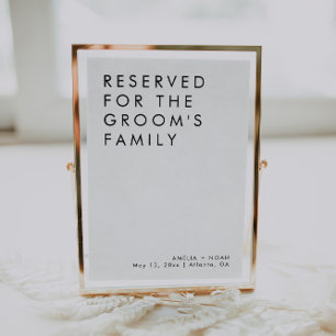 Modern Minimalist Wedding Reserved For Sign