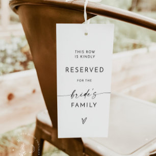 Modern Minimalist Wedding Reserved Sign