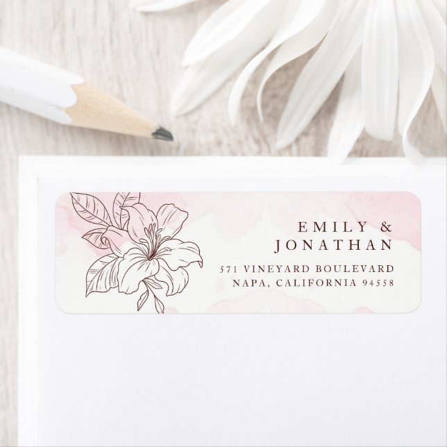 Modern Minimalist Wedding Return Address Label (Insitu)