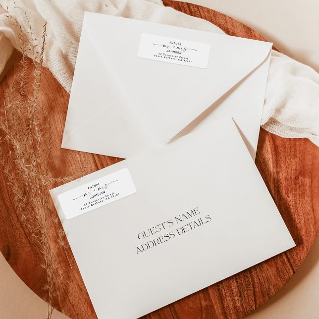 Modern Minimalist Wedding Return Address Label (Creator Uploaded)