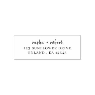 Modern Minimalist Wedding Return Address Self-inking Stamp