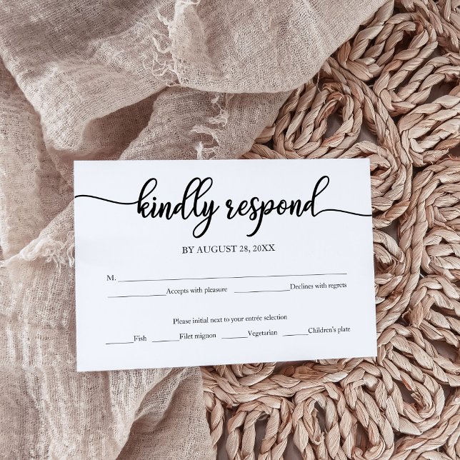 Modern Minimalist Wedding RSVP Card (Creator Uploaded)