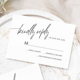 Modern Minimalist Wedding RSVP Card