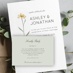 Modern Minimalist Wedding RSVP Card