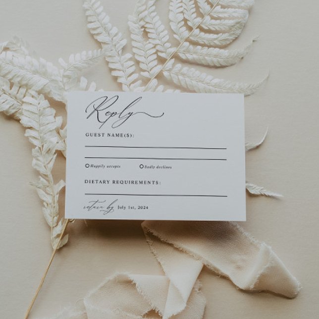 Modern Minimalist Wedding RSVP Postcard (Creator Uploaded)