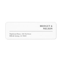 Modern Minimalist Wedding RSVP Return Address