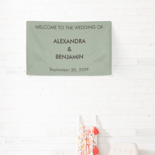 Modern Minimalist Wedding   Sage Green Banner