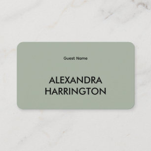 Modern Minimalist Wedding Sage Green Place Card