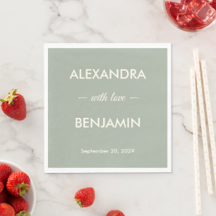 Modern Minimalist Wedding Sage Green Timeless Napkin
