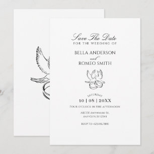 Modern minimalist wedding save the date