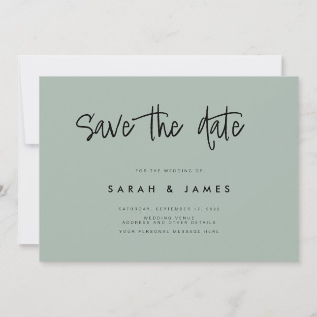 Modern Minimalist Wedding Save the Date Invitation (Front)