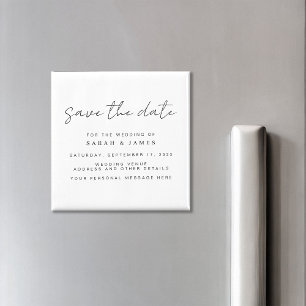Modern Minimalist Wedding Save the Date Invitation Magnet