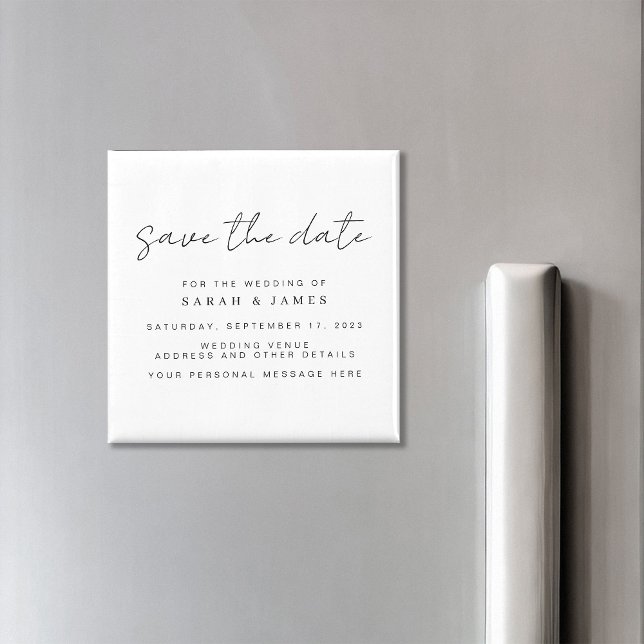 Modern Minimalist Wedding Save the Date Invitation Magnet (Creator Uploaded)