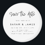 Modern Minimalist Wedding Save the Date Magnet<br><div class="desc">A simple modern save the date magnet. Personalise this minimalist black and white design to have your personal details and message.</div>