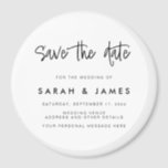 Modern Minimalist Wedding Save the Date Magnet<br><div class="desc">A simple modern save the date magnet. Personalise this minimalist black and white design to have your personal details and message.</div>