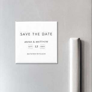 Modern Minimalist Wedding Save The Date Magnet