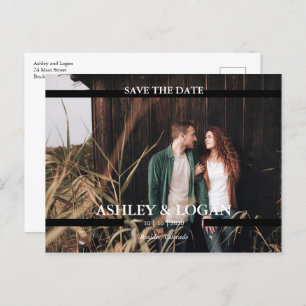 Modern Minimalist Wedding Save the Date Photo Announcement Postcard