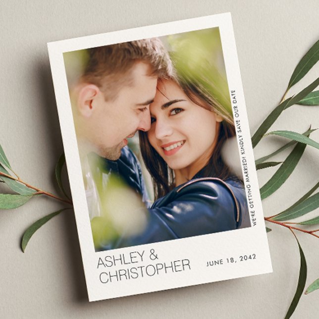 Modern Minimalist Wedding Save-the-Date Photo Card (Creator Uploaded)