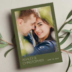 Modern Minimalist Wedding Save-the-Date Photo Card