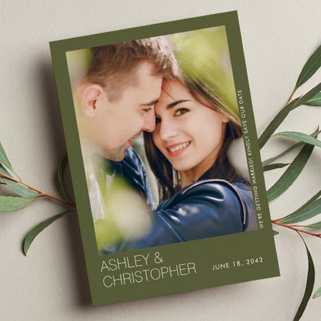 Modern Minimalist Wedding Save-the-Date Photo Card (Creator Uploaded)