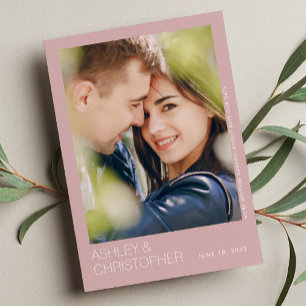Modern Minimalist Wedding Save-the-Date Photo Card