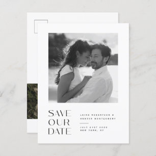 Modern Minimalist Wedding Save the Date Postcard