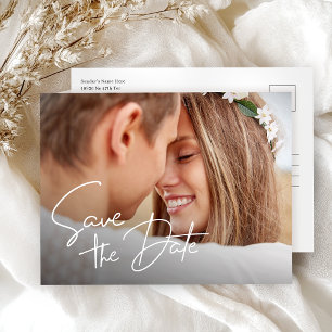 Modern Minimalist Wedding Save The Date Postcard