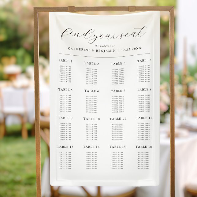 Modern Minimalist Wedding Seating Chart Banner (Creator Uploaded)