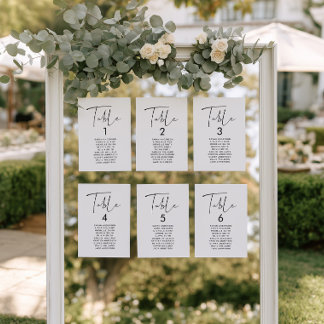 Modern Minimalist Wedding Seating Chart Card